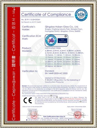 CE for Laminated Glass